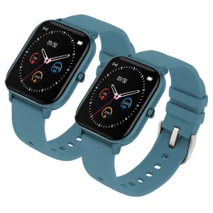 Smart Wrist Watch Set Premium 2X Waterproof Fitness Heart Rate Monitor Tracker P8 - Blue