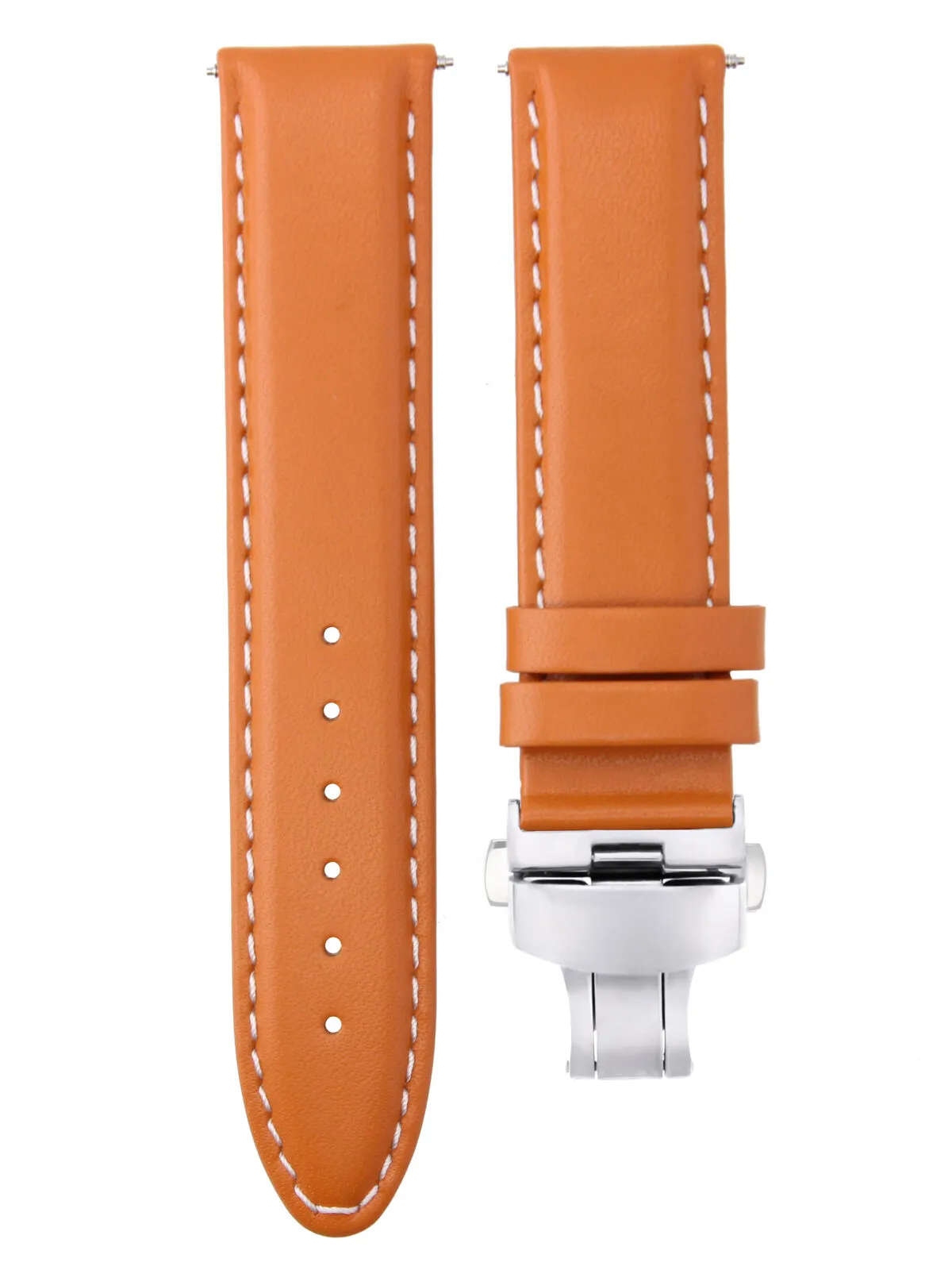 SMOOTH LEATHER WATCH BAND STRAP FOR TISSOT WATCH DEPLOYMENT - 18MM