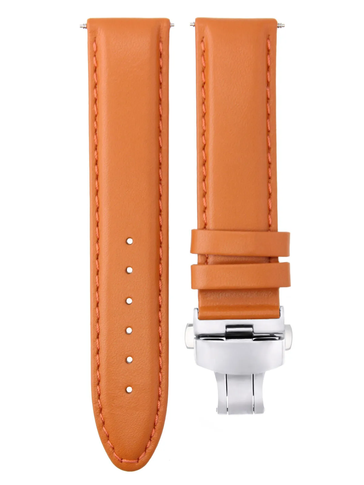 SMOOTH LEATHER WATCH BAND STRAP FOR TISSOT WATCH DEPLOYMENT - 18MM
