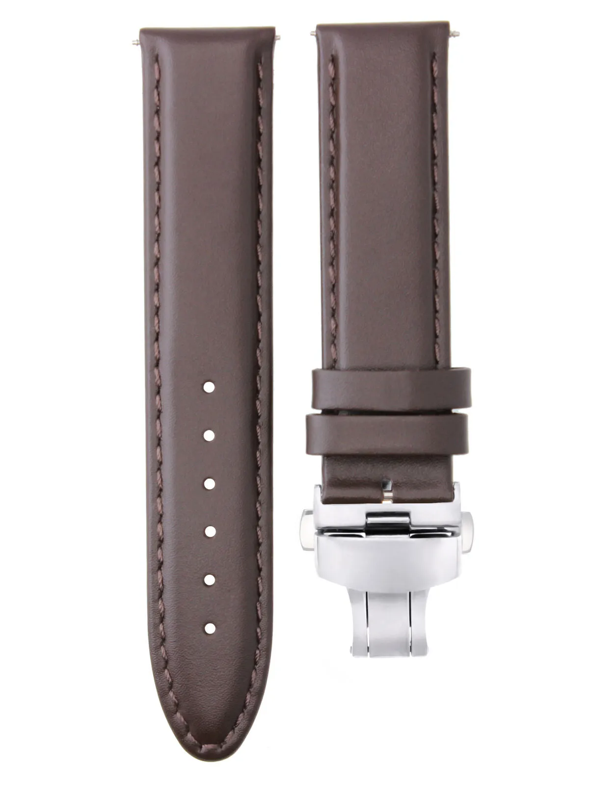 SMOOTH LEATHER WATCH BAND STRAP FOR TISSOT WATCH DEPLOYMENT - 18MM