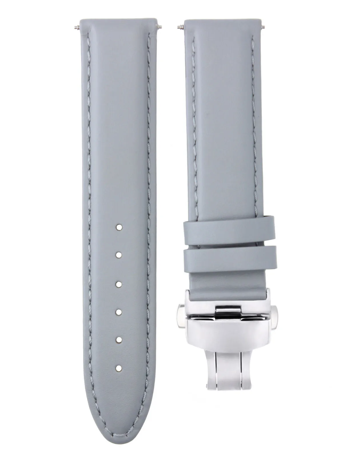 SMOOTH LEATHER WATCH BAND STRAP FOR TISSOT WATCH DEPLOYMENT - 18MM