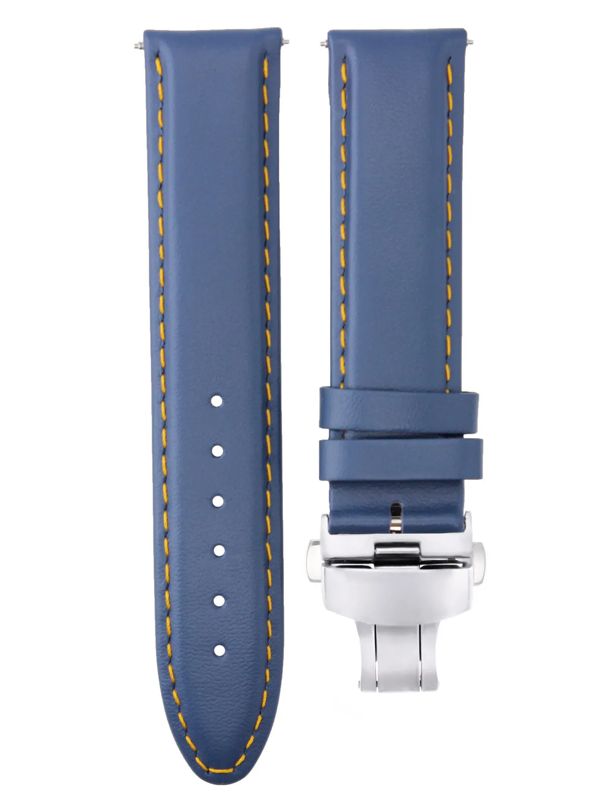 SMOOTH LEATHER WATCH BAND STRAP FOR TISSOT WATCH DEPLOYMENT - 18MM