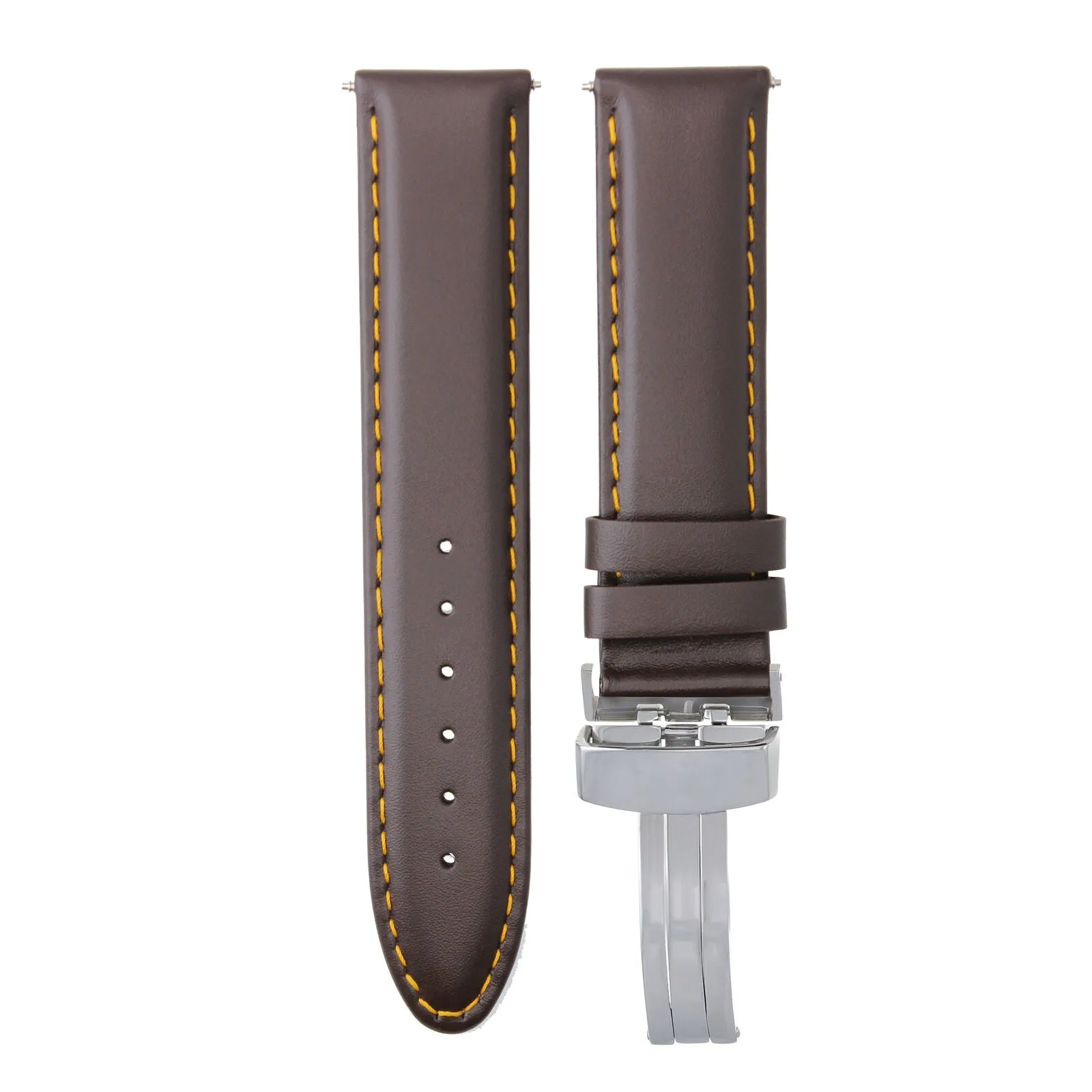 SMOOTH LEATHER WATCH BAND STRAP FOR TISSOT WATCH DEPLOYMENT - 18MM