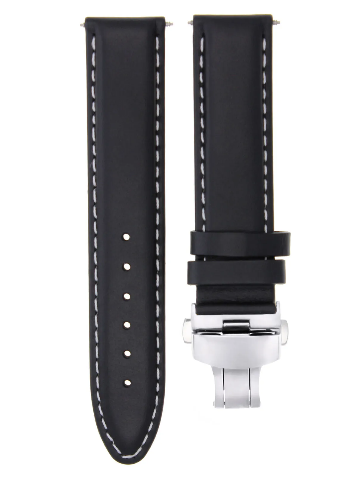 SMOOTH LEATHER WATCH BAND STRAP FOR TISSOT WATCH DEPLOYMENT - 18MM