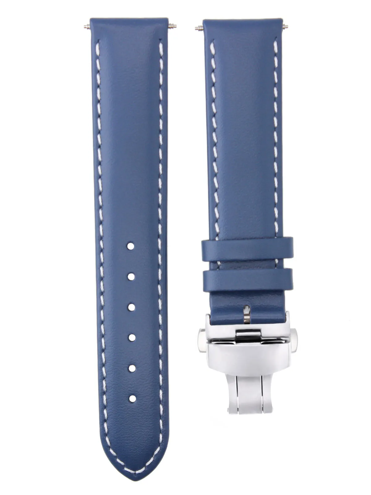 SMOOTH LEATHER WATCH BAND STRAP FOR TISSOT WATCH DEPLOYMENT - 18MM