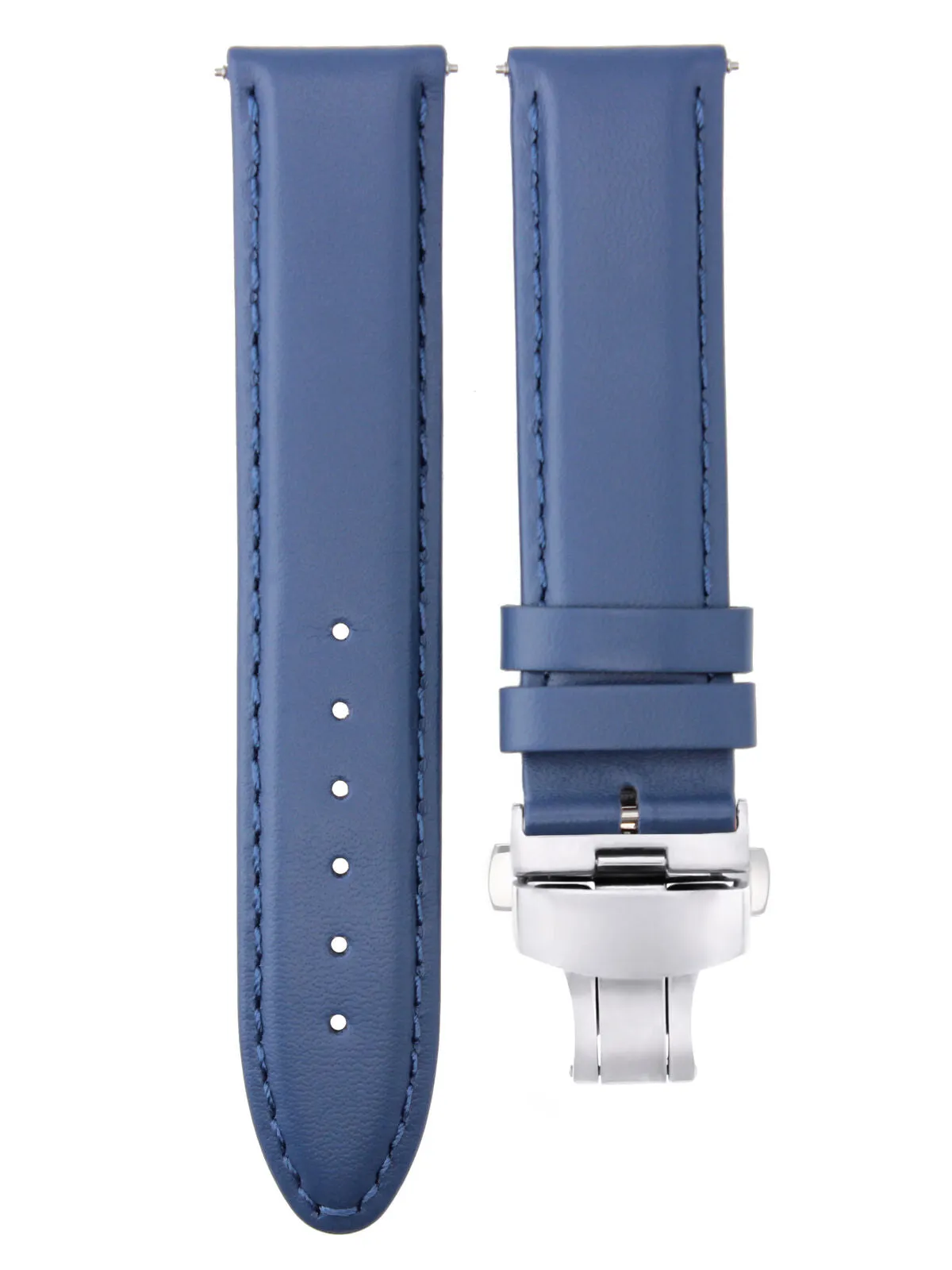 SMOOTH LEATHER WATCH BAND STRAP FOR TISSOT WATCH DEPLOYMENT - 18MM