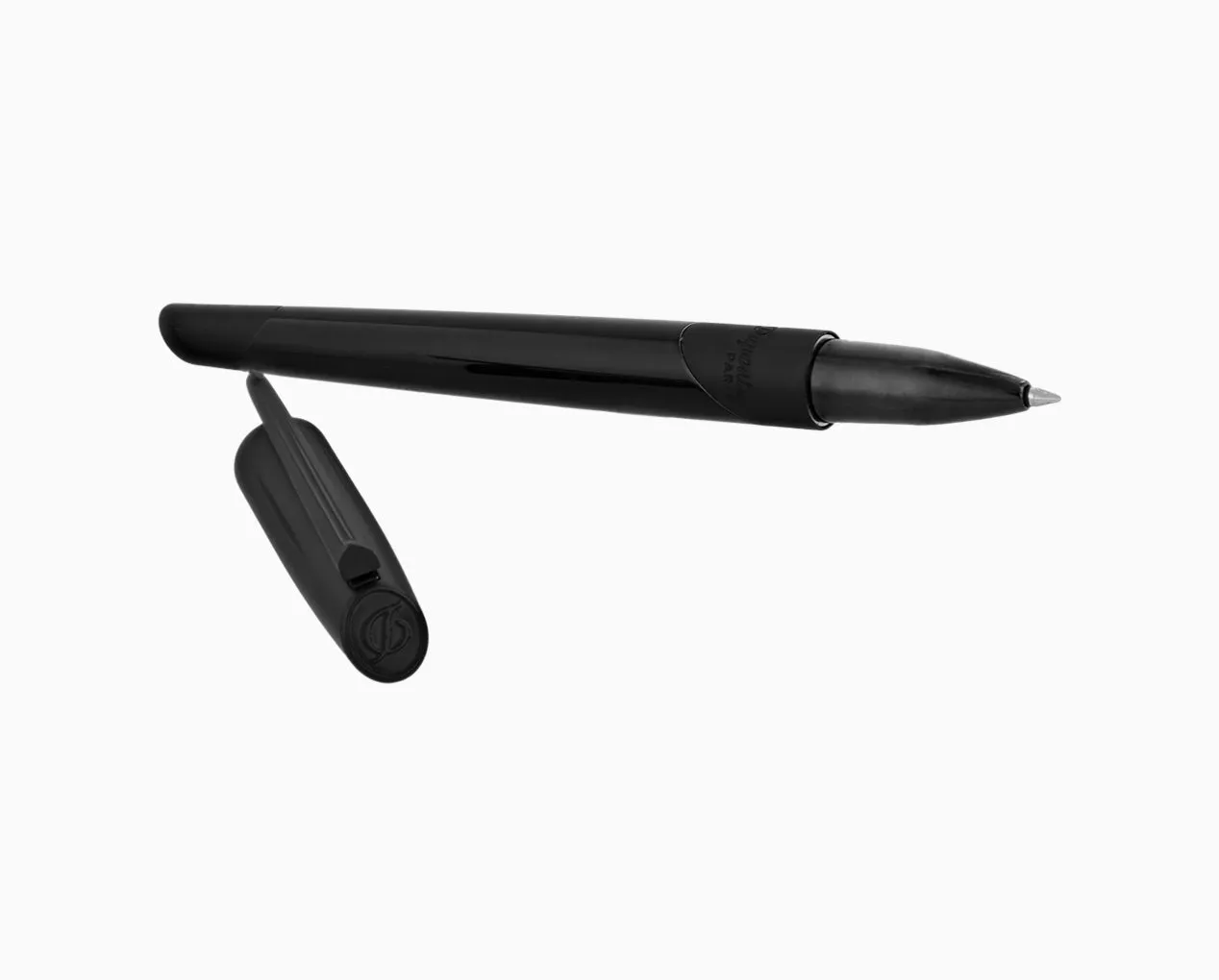 S.T. Dupont DÉFI MILLENIUM SHINY BLACK LACQUER & MATT BLACK ROLLERBALL PEN 402003