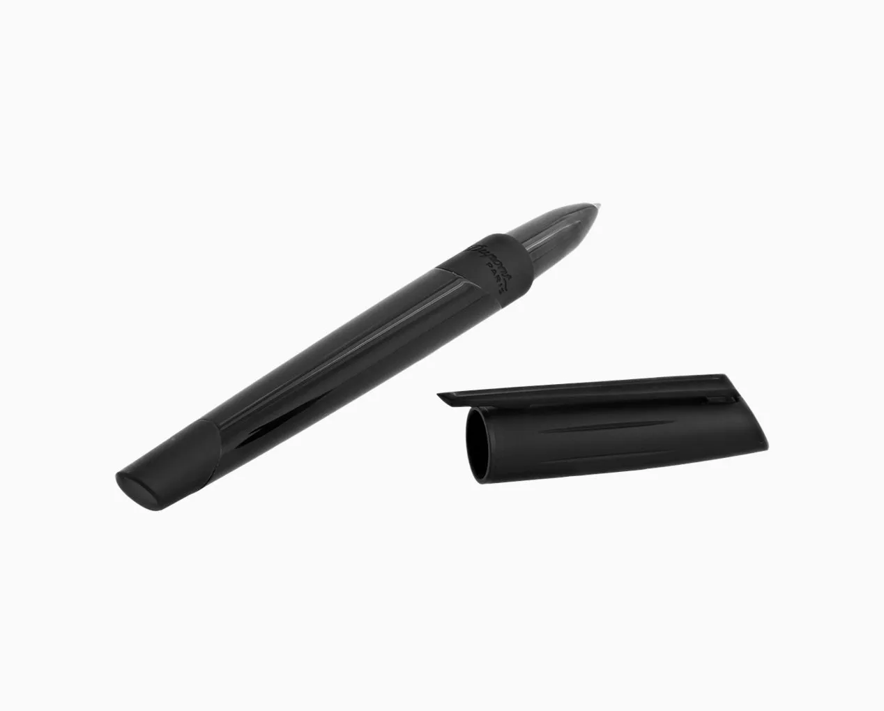 S.T. Dupont DÉFI MILLENIUM SHINY BLACK LACQUER & MATT BLACK ROLLERBALL PEN 402003
