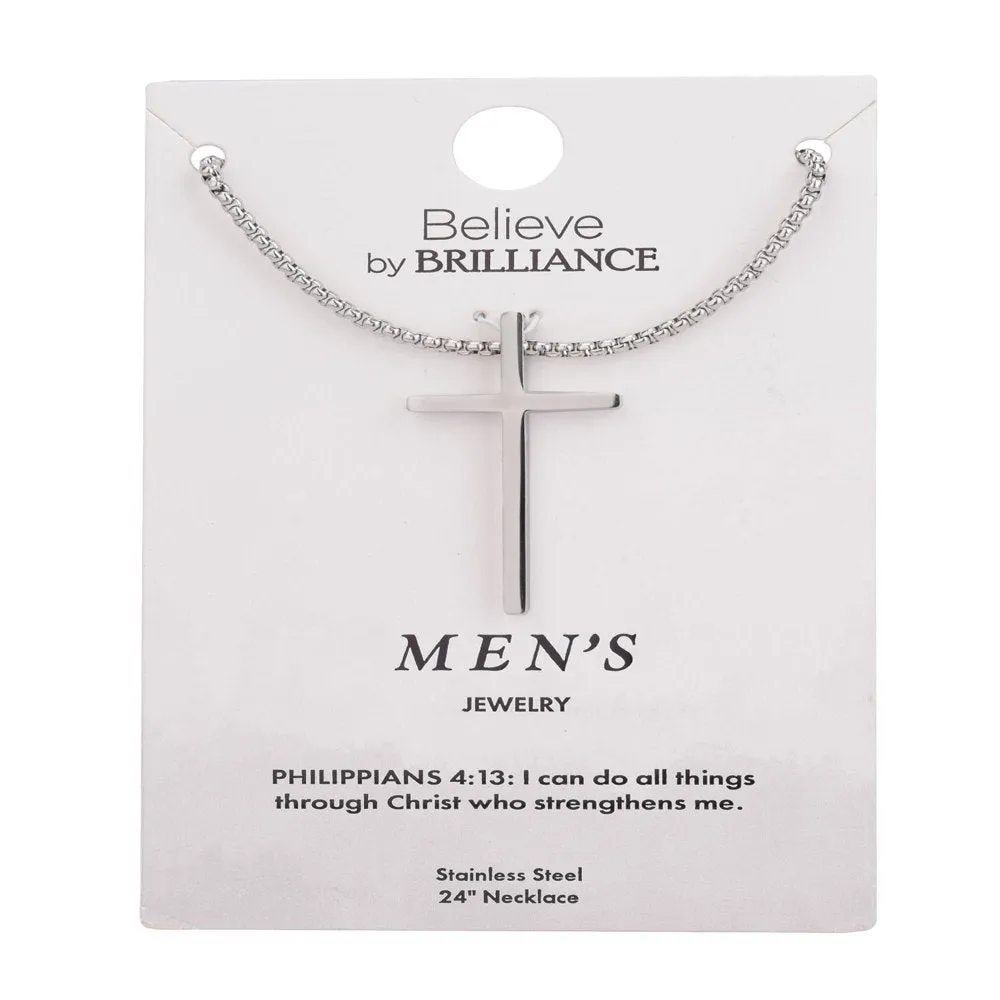 Stainless Steel Men's Cross Necklace