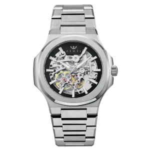 USWEL Skeleton Automatic Self Winding Mens Watch-Silver-41MM-U005