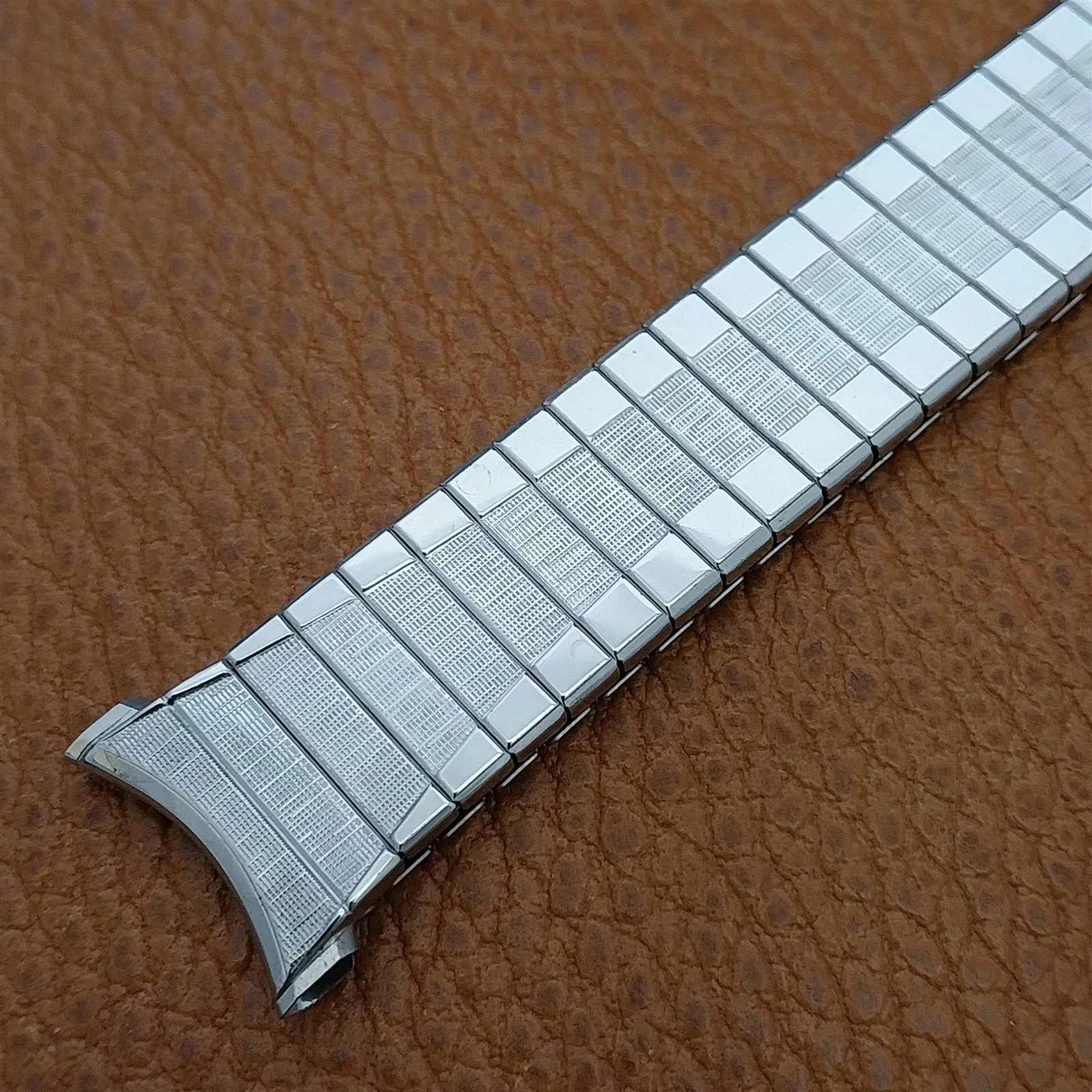 Vintage 1969 19mm 18mm 17mm White Gold Fill Classic Speidel Scope NOS Watch Band