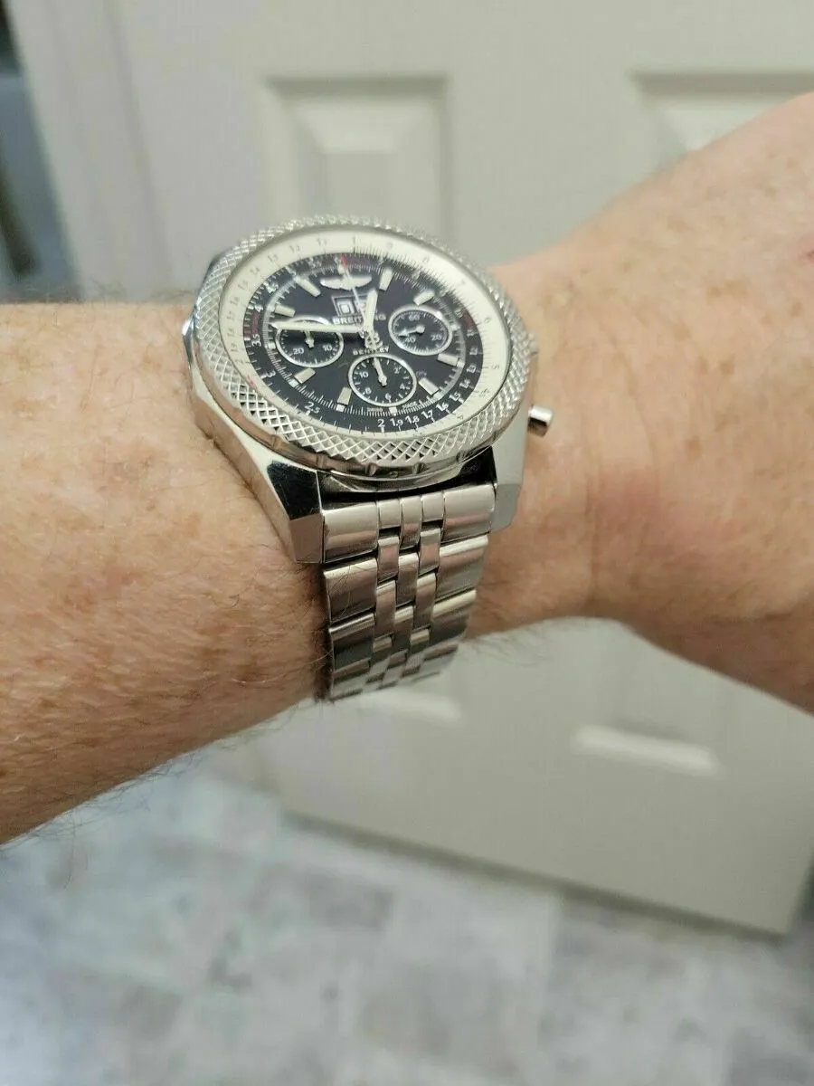 WATCH BAND BRACELET S/STEEL FOR BREITLING CHRONOMAT BENTLY 24MM ROUND END POLISH