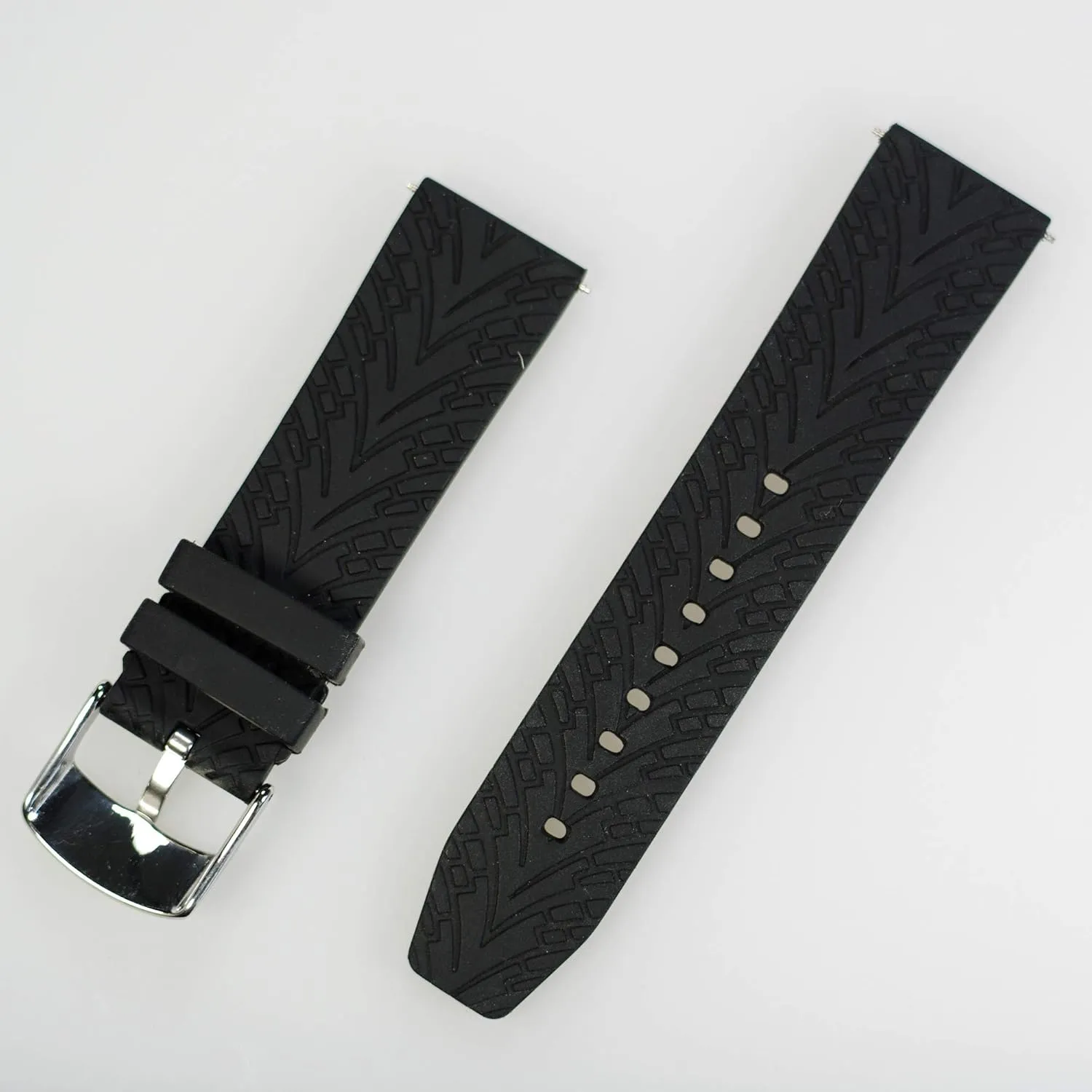 Watch Bands - Soft Silicone watch straps and Stainless Steel Interchangeable Watch Band Straps,Choose Color & Width -24mm,22mm,20mm,18mm Silky Soft Rubber Watch Bands