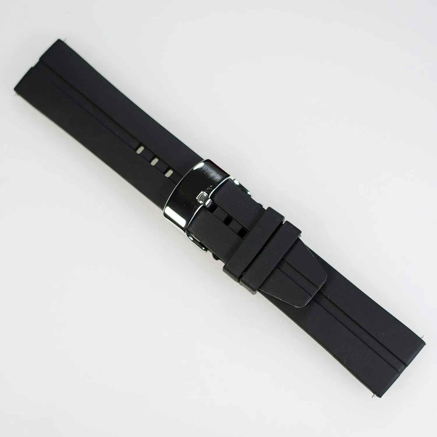 Watch Bands - Soft Silicone watch straps and Stainless Steel Interchangeable Watch Band Straps,Choose Color & Width -24mm,22mm,20mm,18mm Silky Soft Rubber Watch Bands