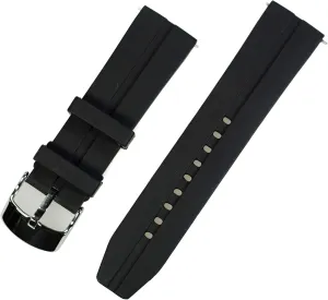 Watch Bands - Soft Silicone watch straps and Stainless Steel Interchangeable Watch Band Straps,Choose Color & Width -24mm,22mm,20mm,18mm Silky Soft Rubber Watch Bands