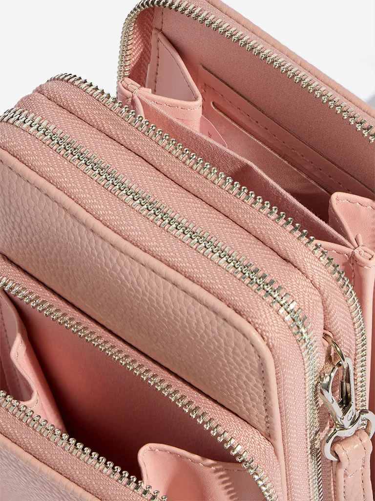 Westside Light Pink Textured Sling Bag
