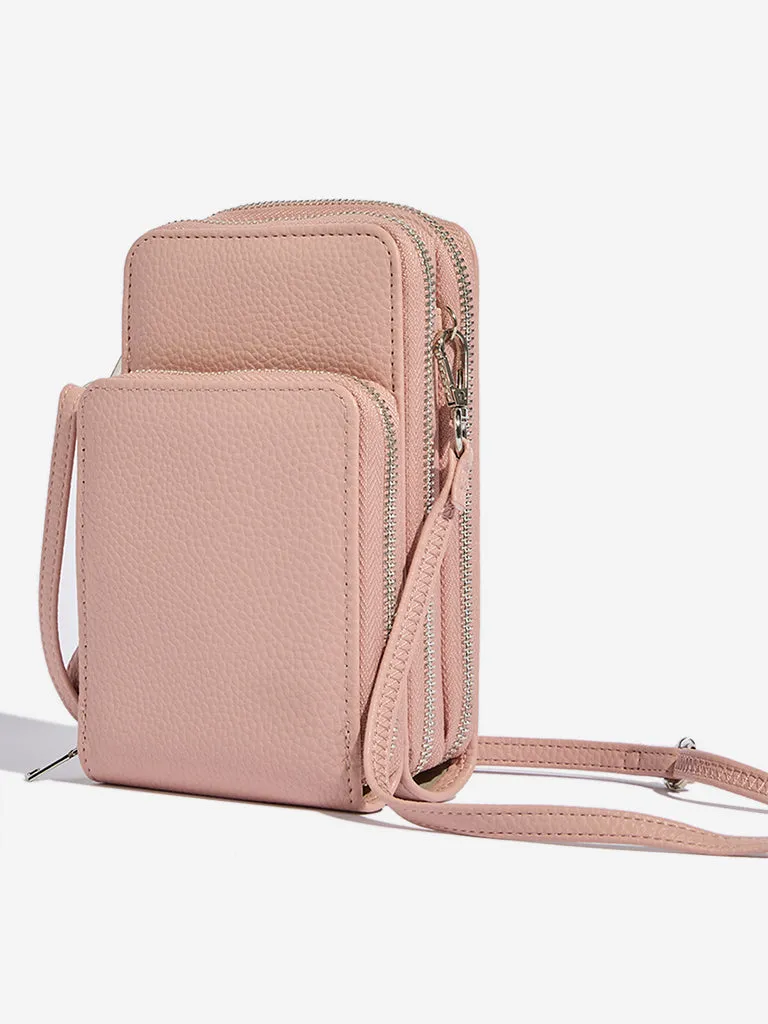 Westside Light Pink Textured Sling Bag