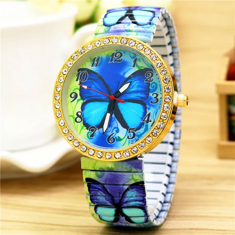 Wholesale Elastic Strap Butterfly Alloy Watches