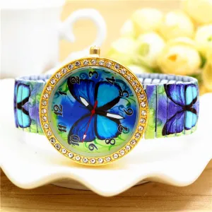 Wholesale Elastic Strap Butterfly Alloy Watches